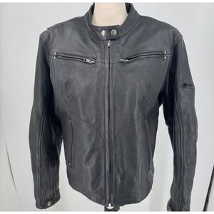 First Classics Leather Jacket Sleek WOMENS Black Insulated Full Zip Moto SIZE XL